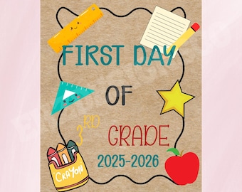 Hand Painted Back To School Banner, Personalized Grade Sign, Fun Photo Op, Custom Party Banner, First Day Of School Banner, Butcher Paper