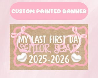 Personalized Painted Banner, Custom Back To School Sign, Custom Party Banner, First Day of School, Photo Prop Background, Senior Sign