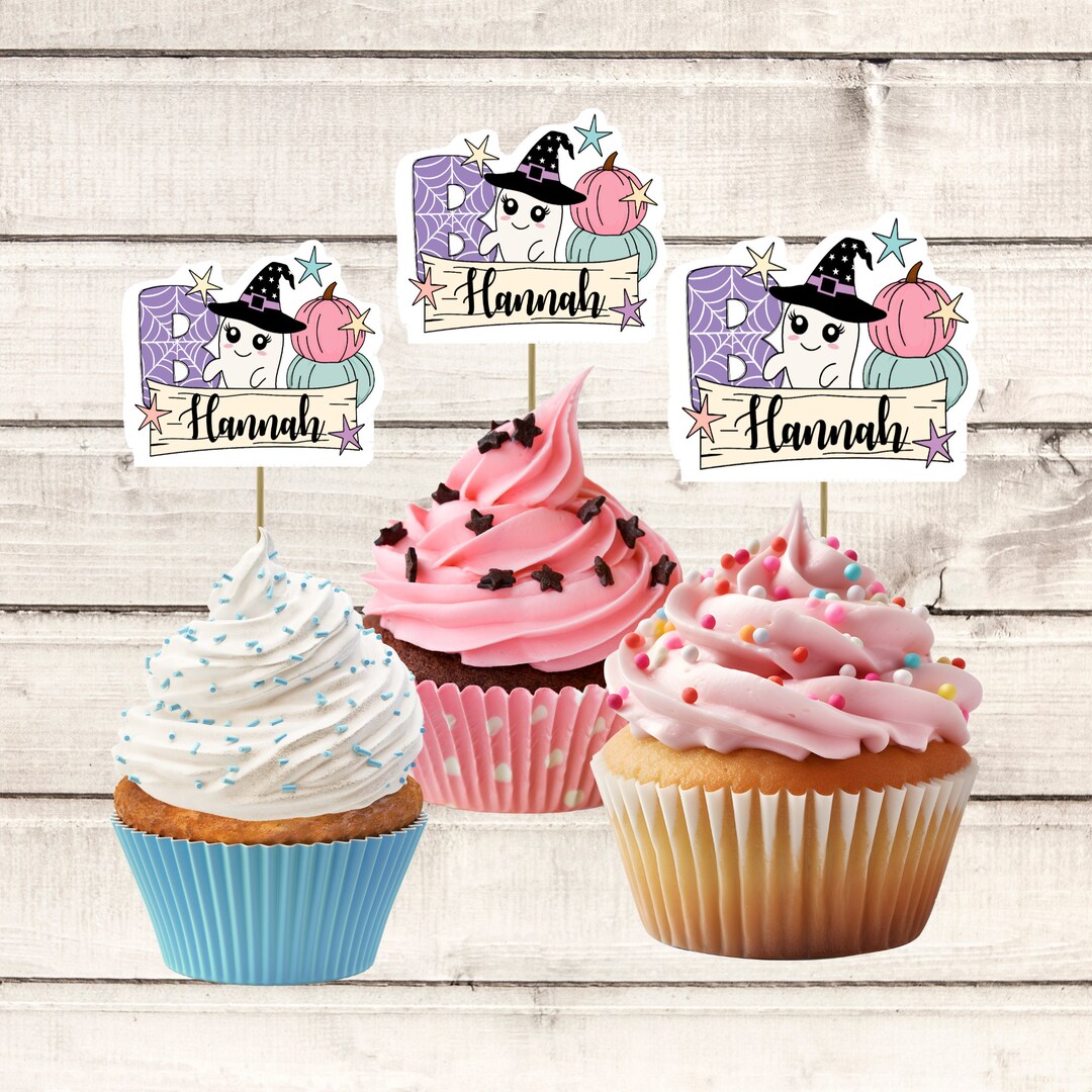 Picks Boo Personalized Cupcake Topper, Boo Pick, Birthday Party Decorations ...