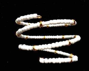 White and Gold Wrap Bracelet