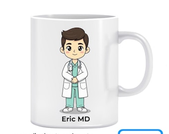 Custom Doctor Mug – Personalized Cartoon Doctor, Double-Sided Medical Coffee Cup