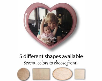 Personalized Photo magnet - Your Original Photo, wood, custom fridge magnets, Mother's Day gift, heart, round, square, rectangle, oval