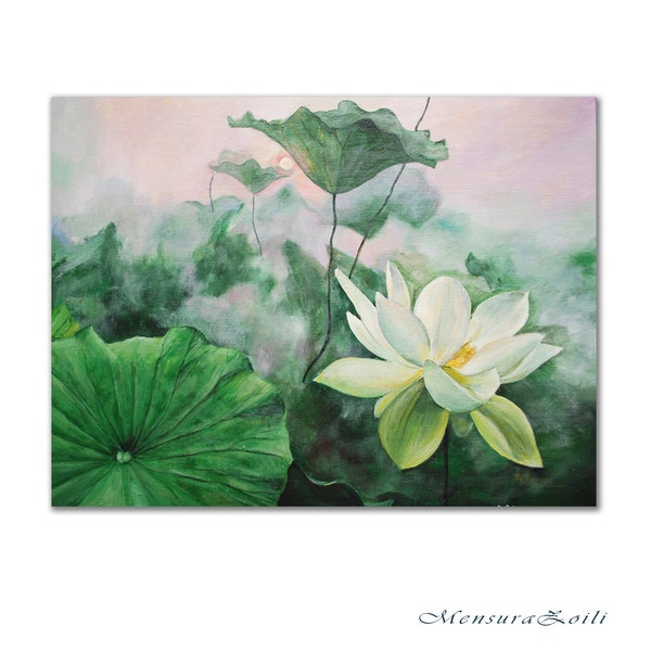 Lotus painting| Flower painting| Original acrylic painting| Floral painting| Acrylic painting| LOTUS FLOWER