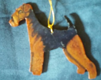 Airedale terrier dog ornament custom