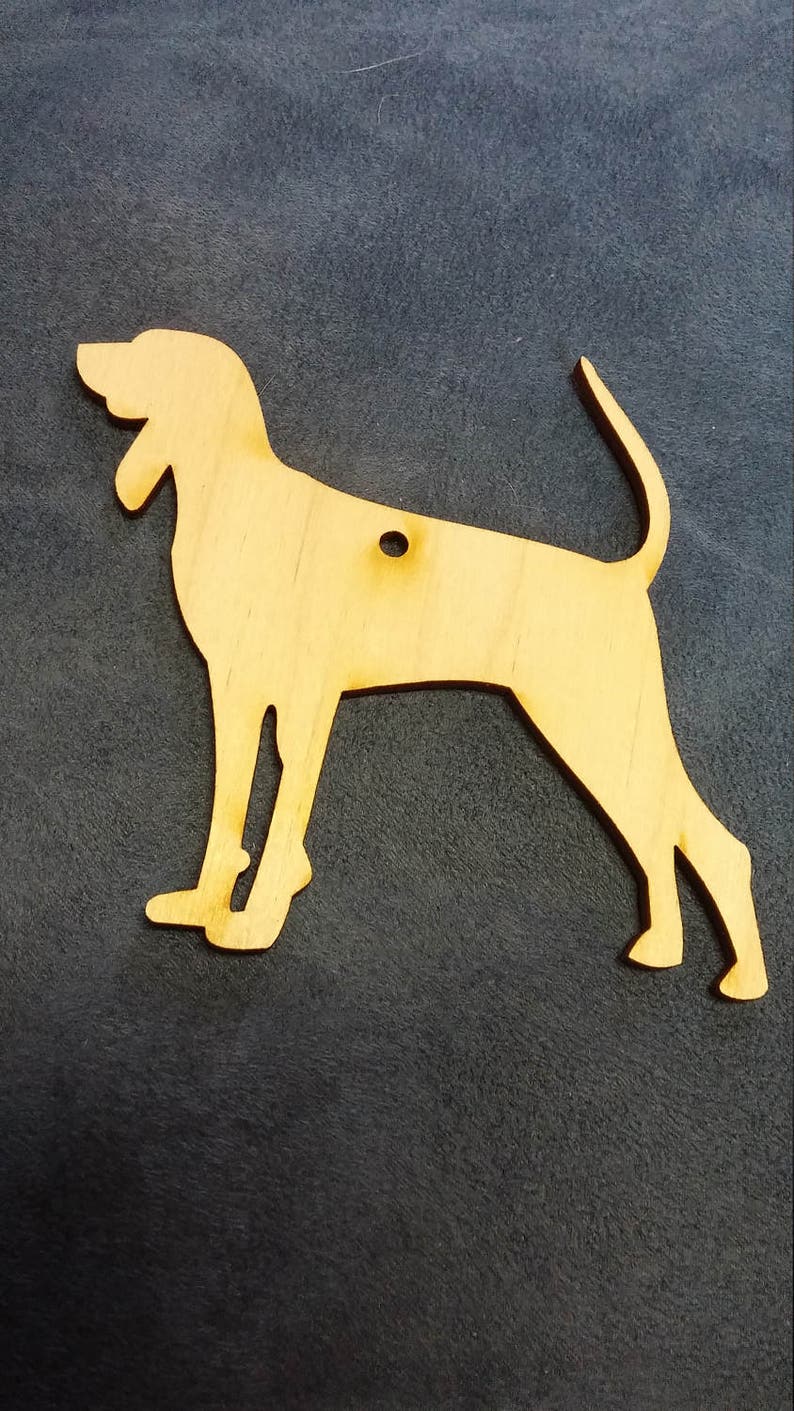 Bloodhound dog ornament custom cutout wood