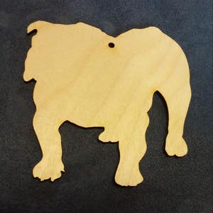 Bulldogge Hund Ornament benutzerdefinierte Ausschnitt Holz