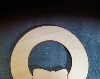 Christmas wreath cutout wood