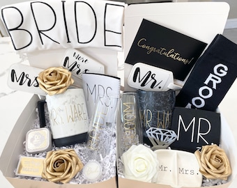 Bride & Groom Gift Box Set, Couples Gift, Congratulations Gift, Engagement Gift, Gift Box, Gift Basket, Mr. and Mrs. Gift, Wedding Gifts