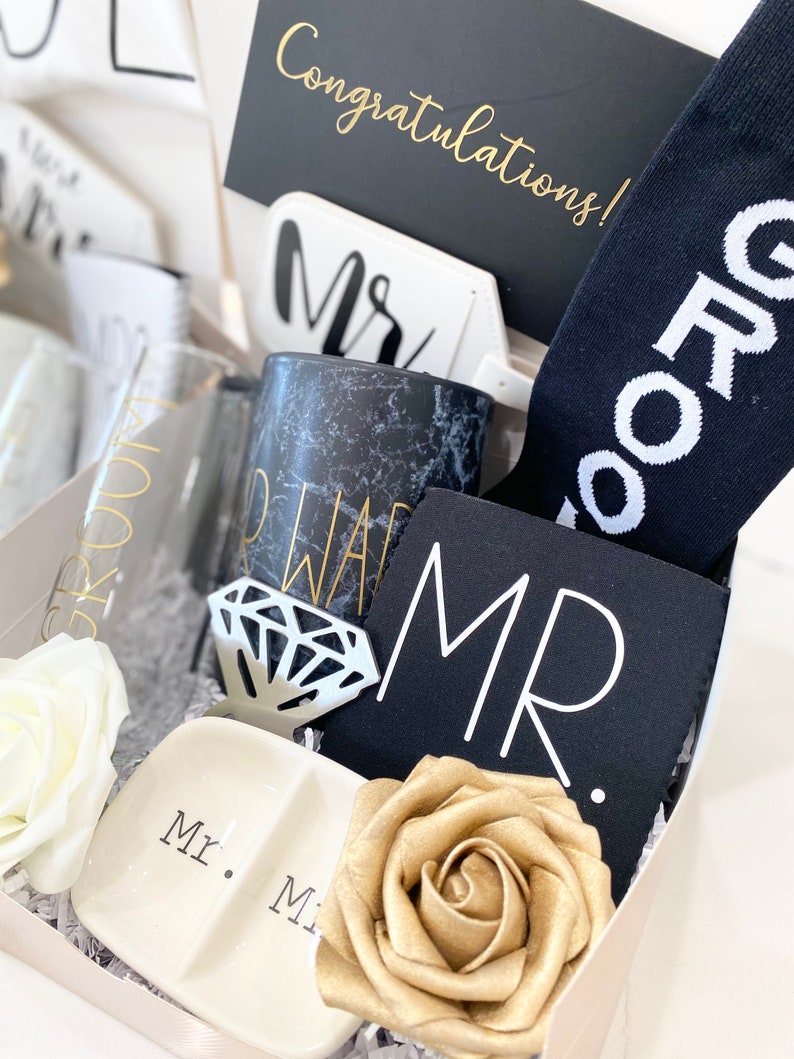 Bride & Groom Gift Box Set, Couples Gift, Congratulations Gift, Engagement Gift, Gift Box, Gift Basket, Mr. and Mrs. Gift, Wedding Gifts image 5