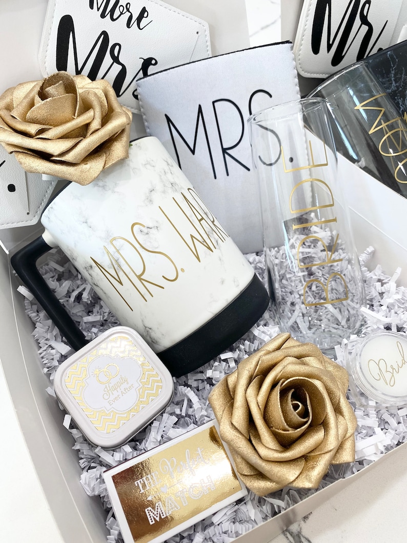 Bride & Groom Gift Box Set, Couples Gift, Congratulations Gift, Engagement Gift, Gift Box, Gift Basket, Mr. and Mrs. Gift, Wedding Gifts image 3