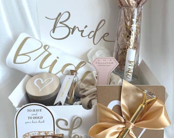 Bride to Be Engagement Gift Basket | Future Mrs GOLD FLUTE | Wifey Bridal Shower Wedding Gift Box | Custom T-Shirt | OMG! You’re Engaged