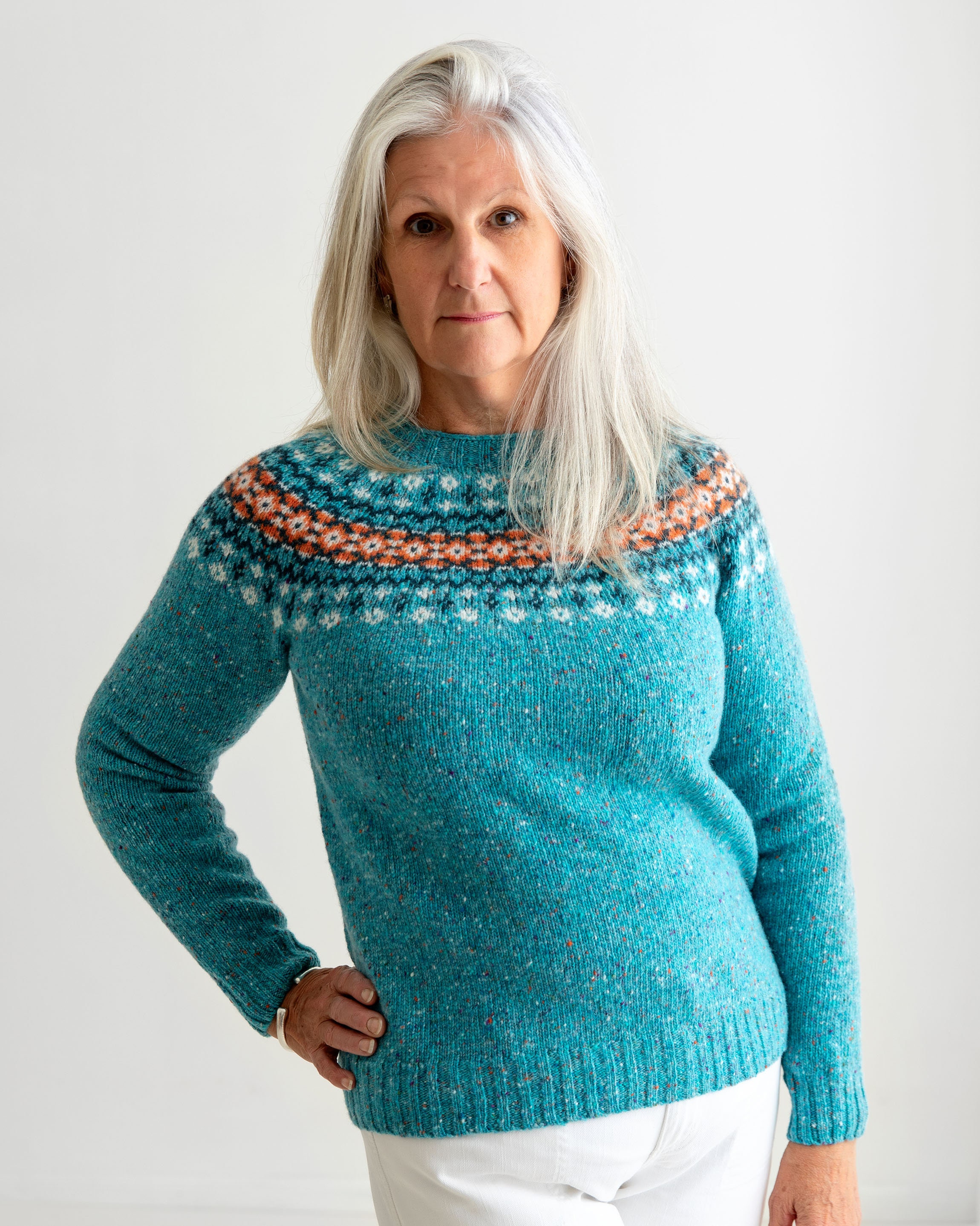 8 Colours. Womens Fair Isle Jumper Sweater Red Aqua Green Etsy UK