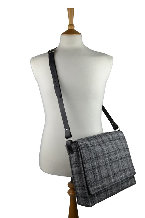harris tweed messenger bag mens