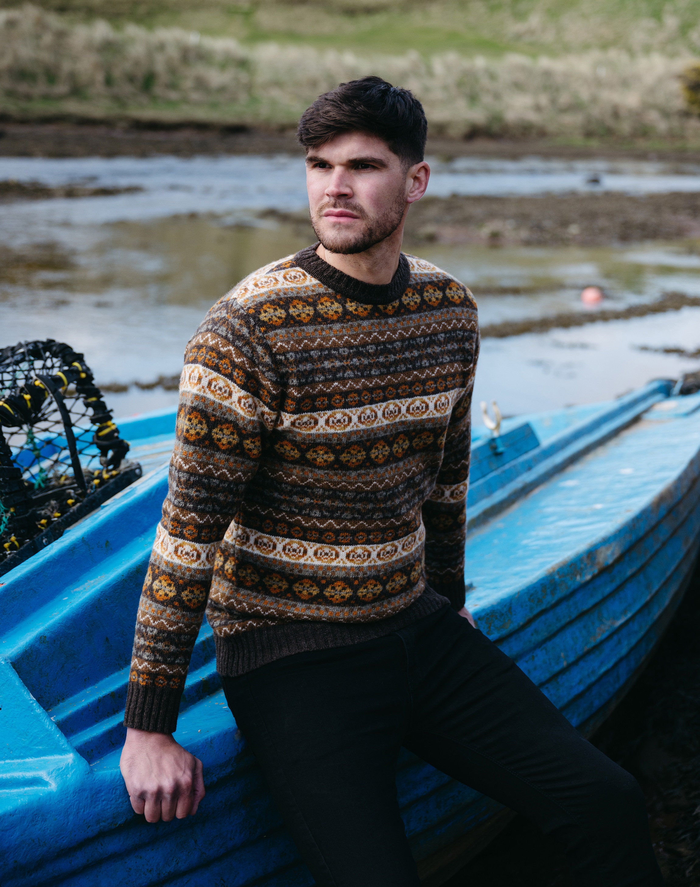 Pull Garçon Morley Taille 8 – Orange Et Bleu, Camouflage, Manches Longues