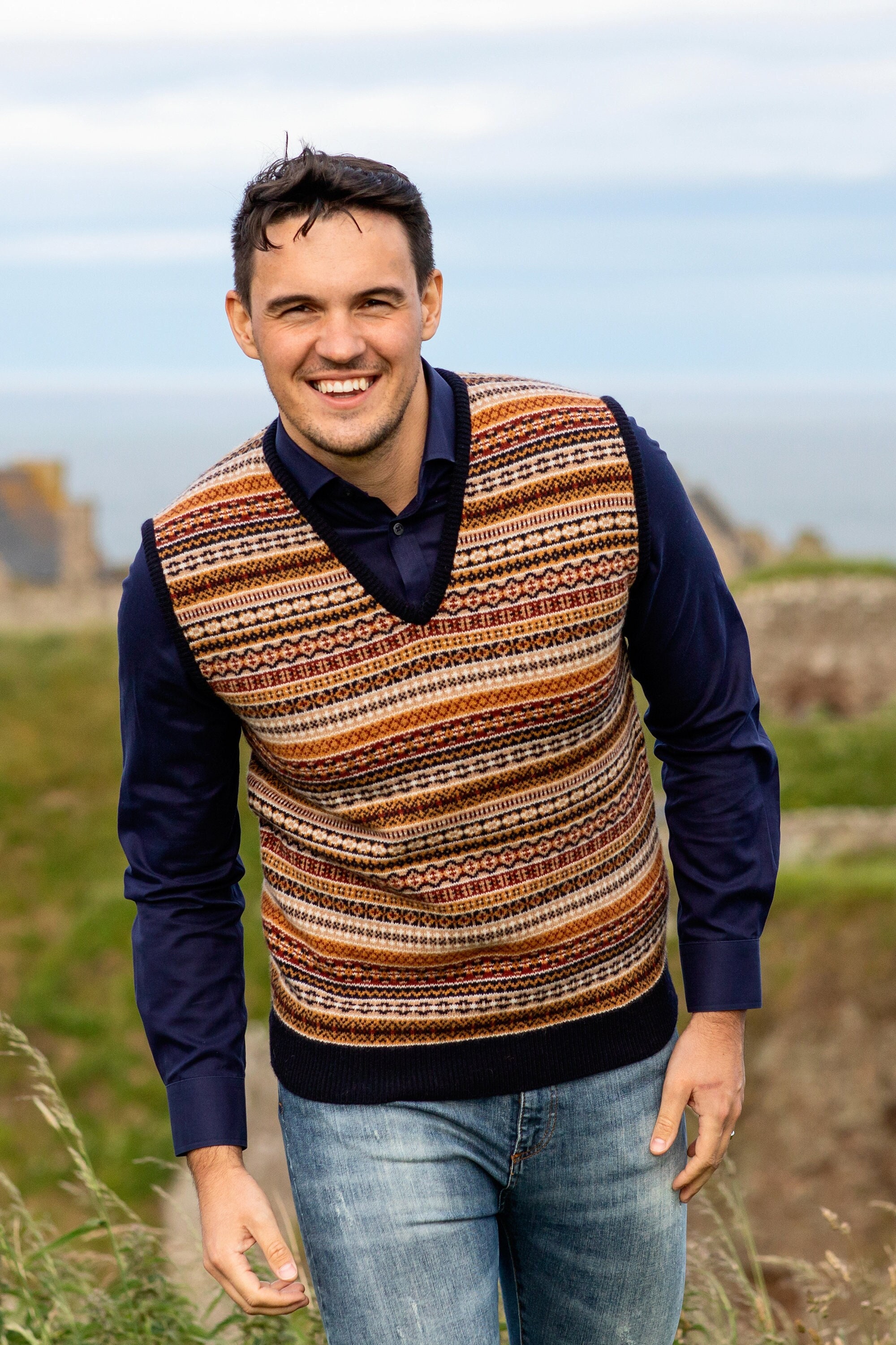 2 Colours. Mens Scottish Lambs Wool Fair Isle Slipover, Tank Top, Vest, Sleeveless, Sweater, Jumper, Pullover. Grey, Navy, Blue. V Vee Neck - Etsy 2 Colours. Mens Scottish Lambs Wool Fair Isle Slipover, Tank Top, Vest, Sleeveless, Sweater, Jumper, Pullover. Grey, Navy, Blue. V Vee Neck - Etsy