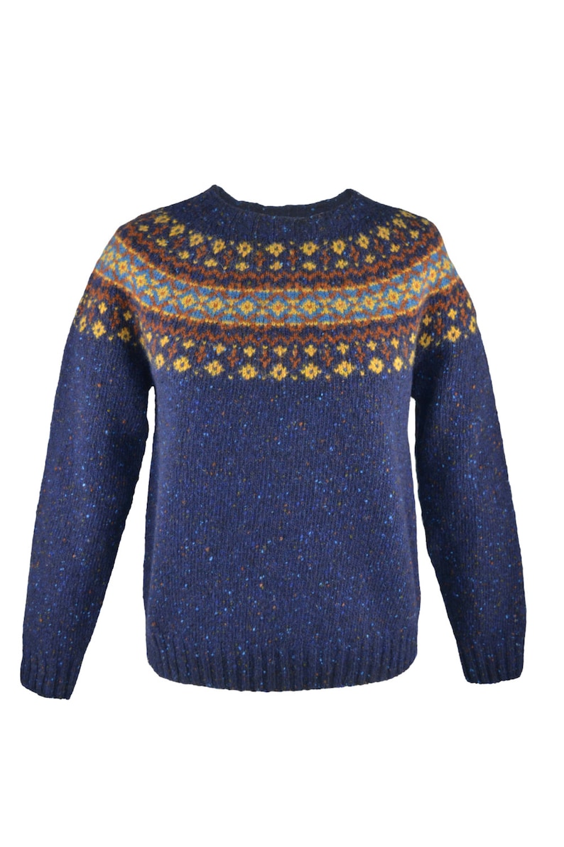 8 colours. Womens Fair isle jumper sweater Teal Red Aqua Blue