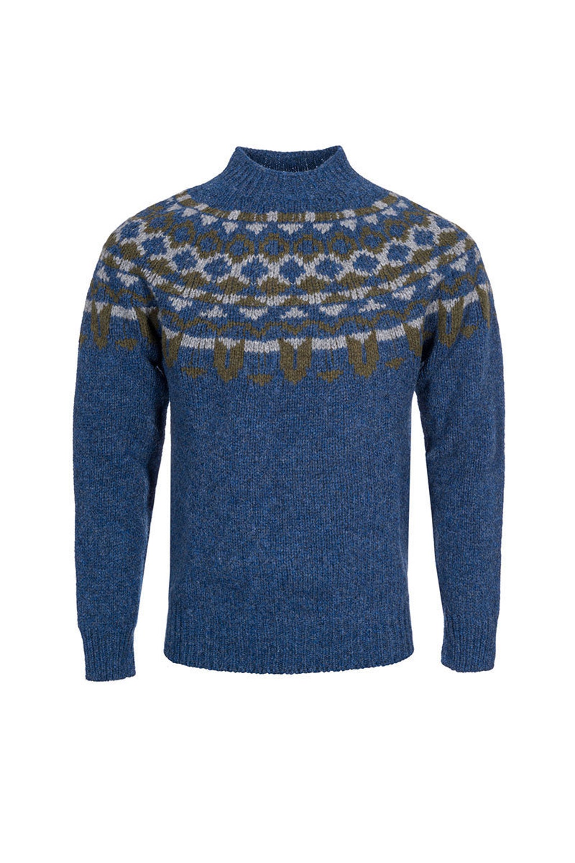 blue fair isle jumper