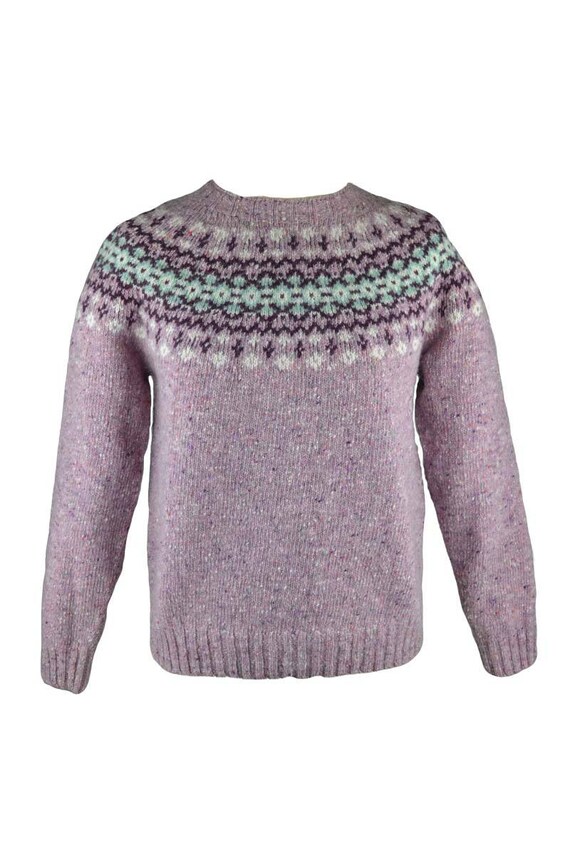 Womens Fair Isle Jumper Sweater Teal 
