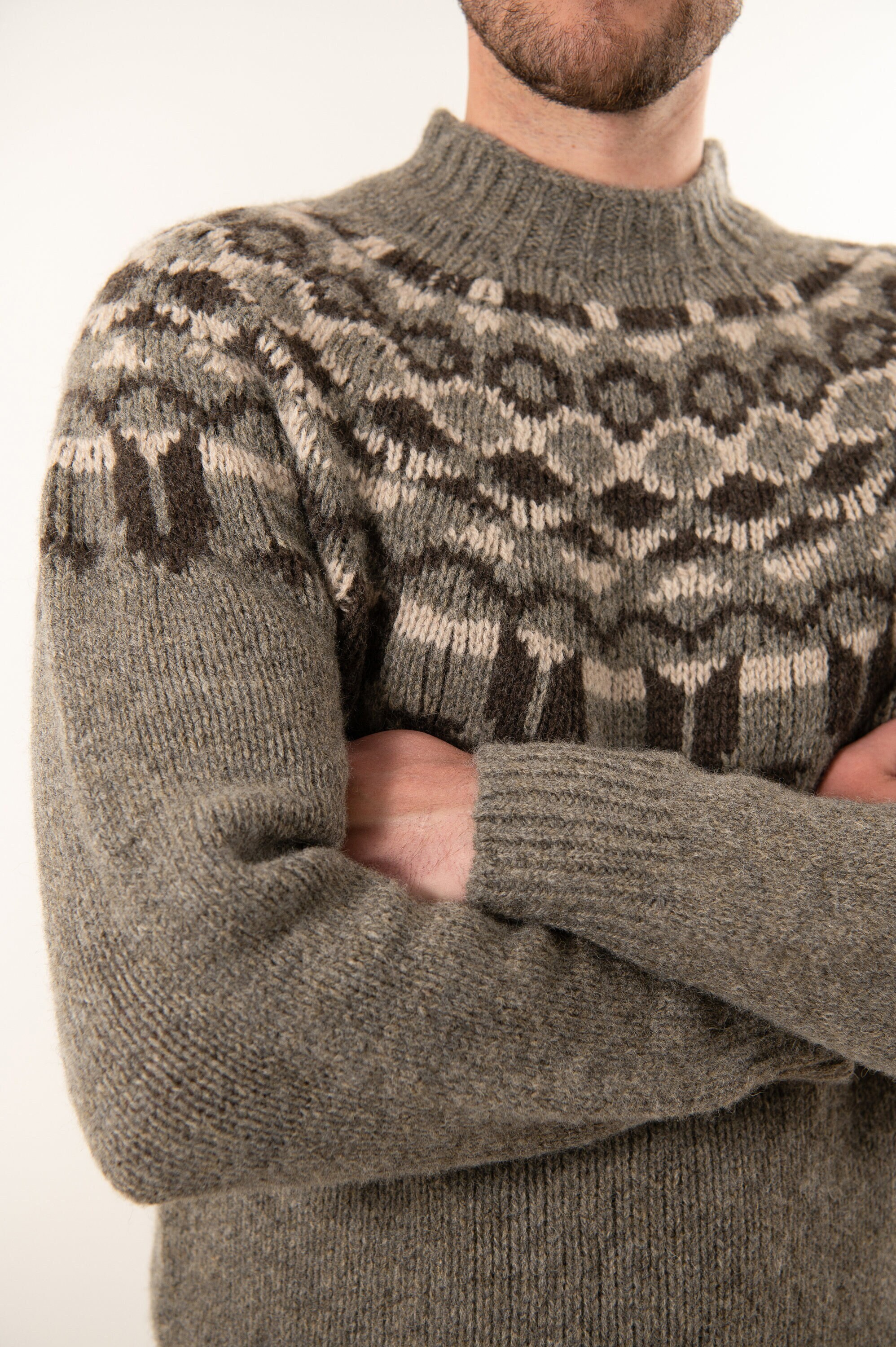 5 Colourways. Mens Fair Isle Jumper Yoke Blue, Navy, Brown 5 Colourways. Mens Fair Isle Jumper Yoke Blue, Navy, Brown