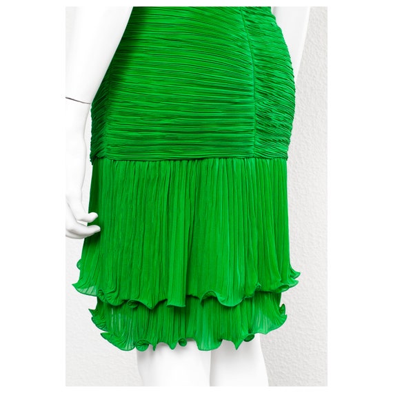 Stunning vintage 1980s Kelly green fortuny pleate… - image 10