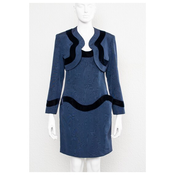 Stunning vintage 1980s blue silk corset LANVIN wi… - image 2