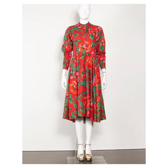 Rare vintage 1970s red floral KENZO paris folklore