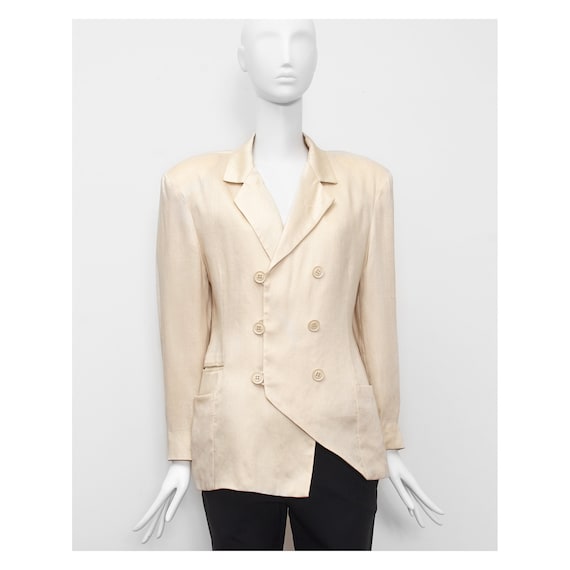 ジャケット・アウター 1980s yohji yamaoto asymmetry jacket Yohji Yamamoto black asymmetric jacket with double folded draped