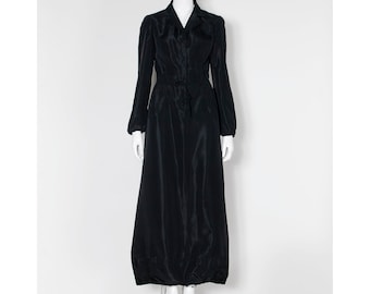 Fab vintage 90s black  taffeta KENZO full length minimalist balloon dress