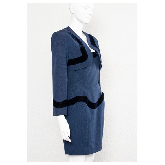 Stunning vintage 1980s blue silk corset LANVIN wi… - image 4