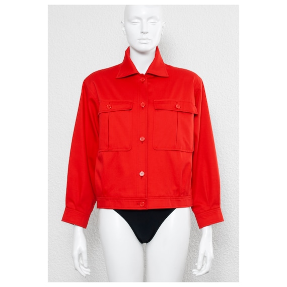 Stunning vintage 80s red cropped YVES SAINT LAURE… - image 1