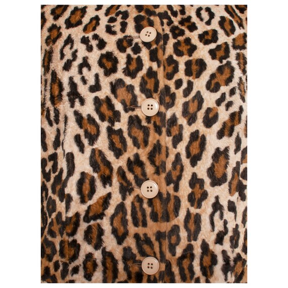 Vintage 1990s faux fur leopard print KENZO croppe… - image 2