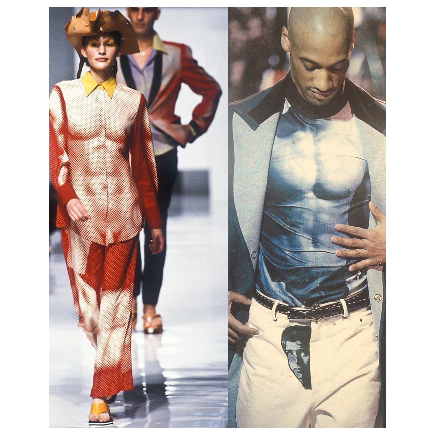 Vintage 1996 Jean Paul Gaultier Trompe L'oeil Muscle Shirt - Op