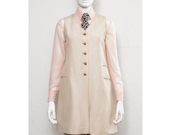 Rare vintage 1960s creme silk moire NINA RICCI vacance pant suit