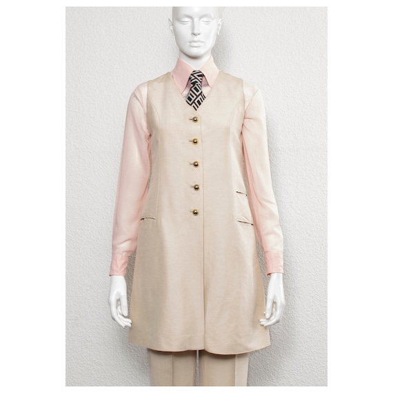 Rare vintage 1960s creme silk moire NINA RICCI va… - image 1