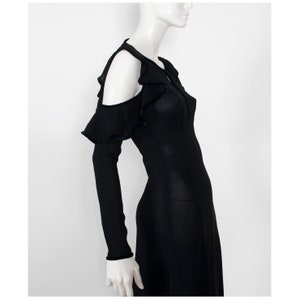 Iconic vintage black crepe backless OSSIE CLARK Judy dress 1970