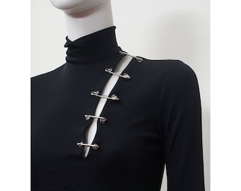 Vintage VERSACE VERSUS Black Safety-Pin Cocktail Dress