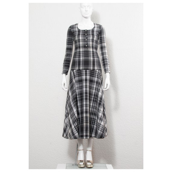 Stunning vintage 1970s madras plaid CACHAREL 40s s