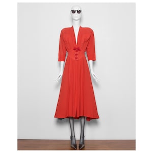 Rare vintage 1992 coral red crepe lace corset THIERRY MUGLER dress