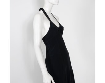 Stunning 70s plunging OSSIE CLARK for Quorum full length halter dress