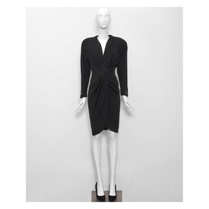Fabulous vintage black 1980s sculptured THIERRY MUGLER goddess dress