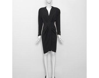 Fabulous vintage black 1980s sculptured THIERRY MUGLER goddess dress