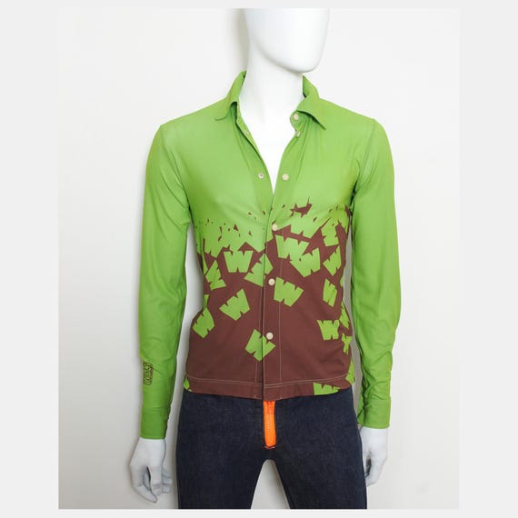 Walter Van Beirendonck, vintage Walter Van Beirendonck neon green 90s W fallen logo Shirt unisex novelty shirt