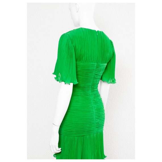 Stunning vintage 1980s Kelly green fortuny pleate… - image 7