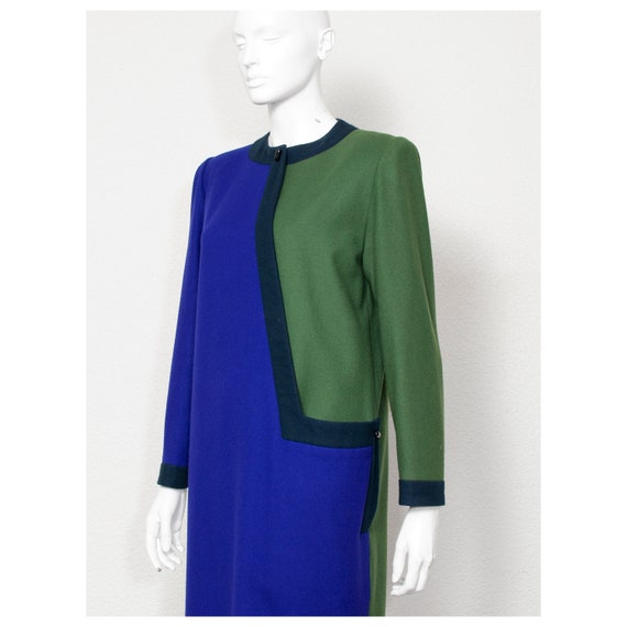 Vintage 1980s purple green wool asymmetrical NINA… - image 4