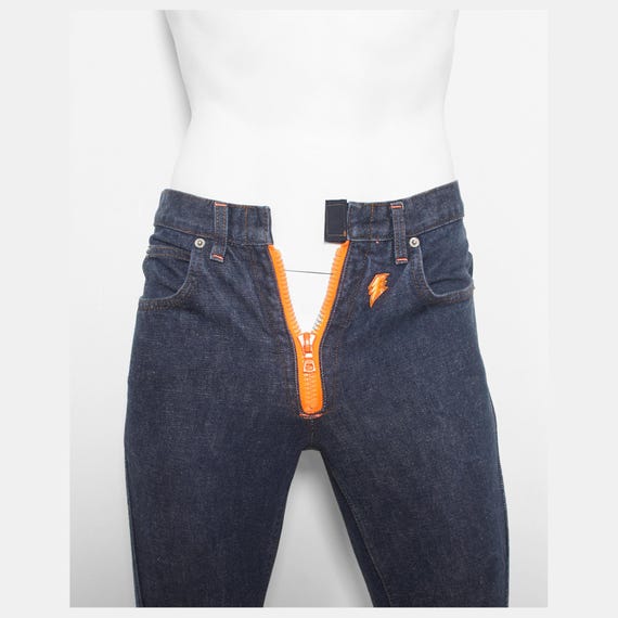 Walter Van Beirendonck, vintage late 1990s WALTER VAN BEIRENDONCK W.&L.T. slim-fit indigo denim jeans