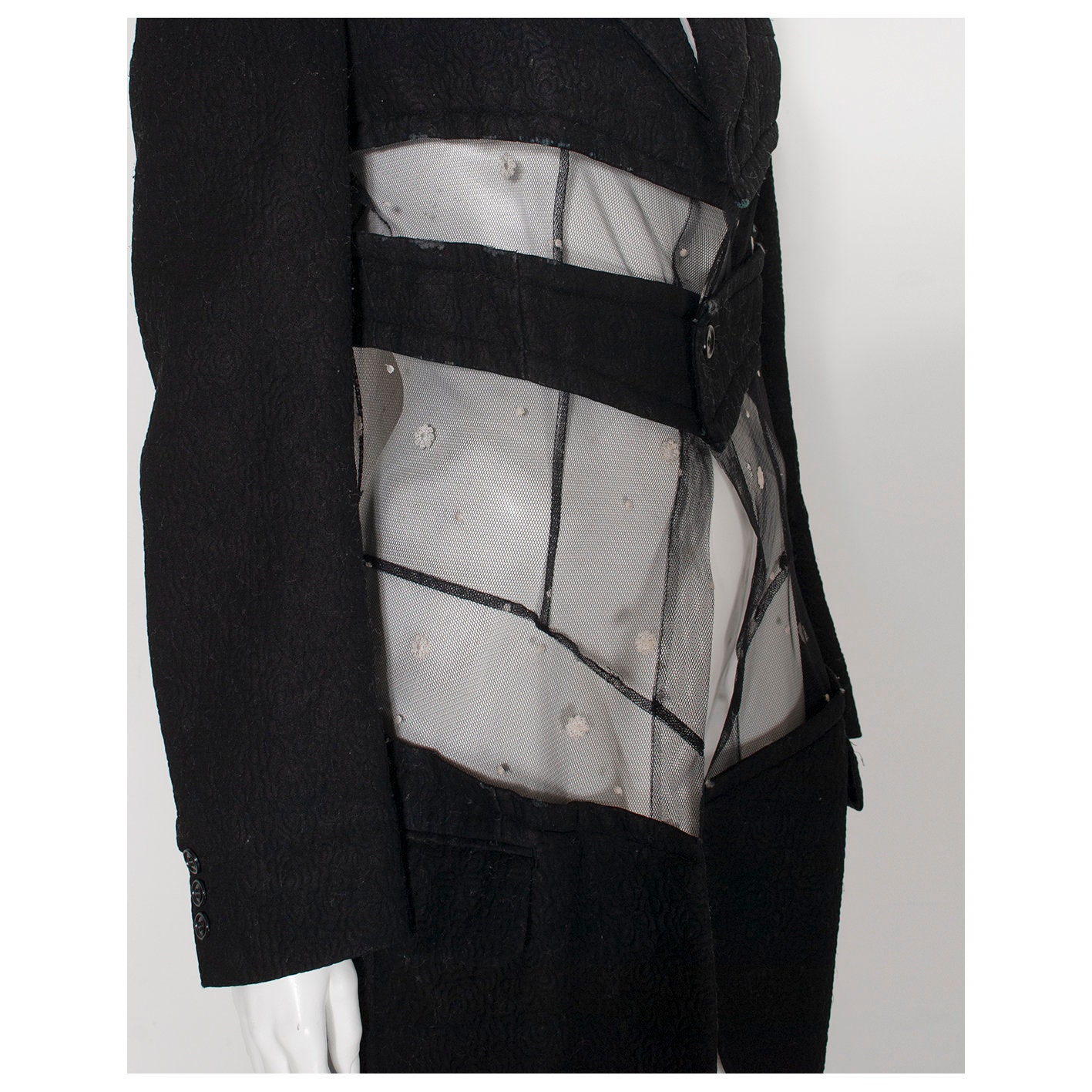 Tricot Comme des Garcons 2001 blue cotton rib knit vest