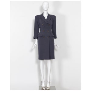 Iconic vintage grey JEAN PAUL GAULTIER pour Gibo 1988 padded hourglass coat