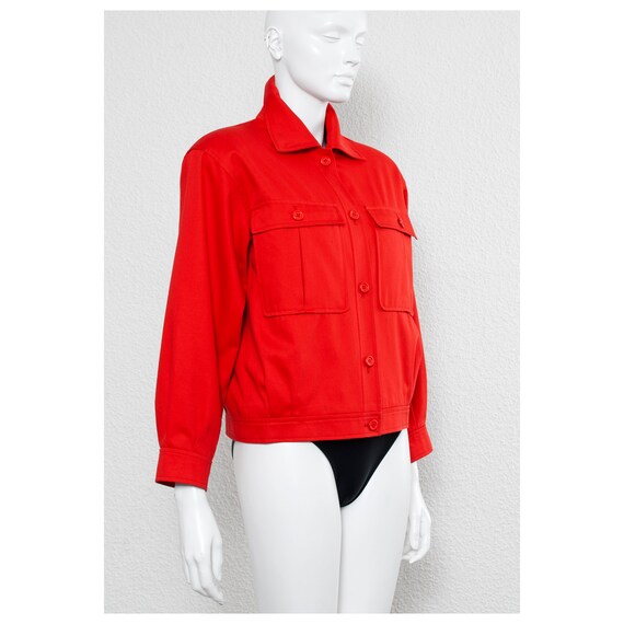 Stunning vintage 80s red cropped YVES SAINT LAURE… - image 3