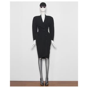 Iconic Vintage FW 1989 Runway Dramatic Black THIERRY MUGLER Bondage Dress