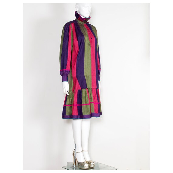 Stunning vintage 1970s striped silk KENZO balloon… - image 3